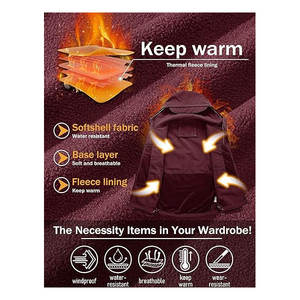 Chaqueta Softshell para hombre con ajuste cómodo última llegada para uso en exteriores de invierno OEM al por mayor personalizada - Product Image 4