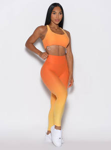 OEM personalizado al por mayor Ombre Hawaiian Punch Toggle Leggings Scrunch Butt cintura elástica y ropa activa gimnasio Yoga Leggings para mujeres - Product Image 6