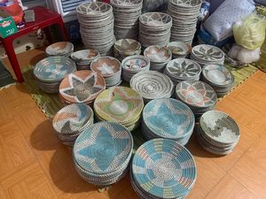 Decorative Seagrass Wall Plate Set for Bohemian Coastal Farmhouse and Scandinavian Interiors Vietnam - Product Image 2