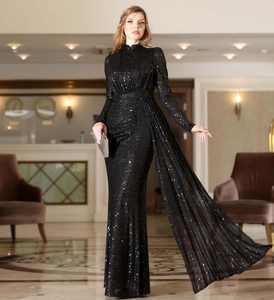 Kaftan marocain de fête en satin, taille naturelle, longueur au sol, imprimé floral, fait à la main, perlé, caftan traditionnel musulman, design 2022 - Product Image 3