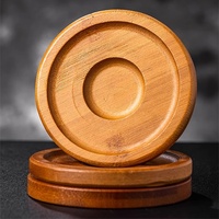 Vente en gros Sous-verre en bois naturel Porte-verre à whisky rond Verres à vin Sous-verre
