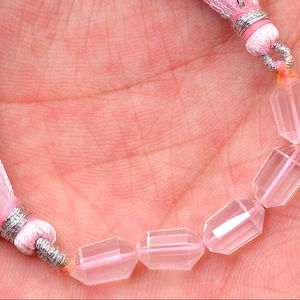 Cuentas de Cuarzo Rosa Facetadas de 6x10mm, Cuentas Sueltas de Cuarzo Rosa Natural Semipreciosas para Joyería - Product Image 1