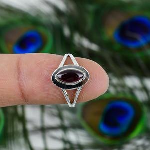 Anillo clásico hecho a mano granate cabujón piedra preciosa 925 anillo de plata esterlina anillo de granate de moda con 925 joyería fina de plata estampada - Product Image 2