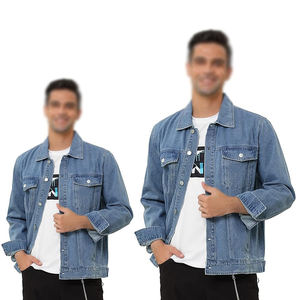 Chaqueta de mezclilla lavada resistente para hombre ofrece un estilo de trabajo resistente con tela suavizada Chaquetas de mezclilla transpirables para hombre - Product Image 5