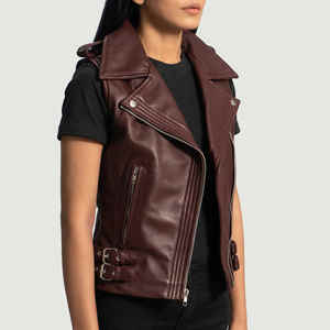 Nouveau design Gilet de motard en cuir Gilet de moto pour hommes Gilet de moto en cuir de bonne qualité Offre Spéciale - Product Image 6