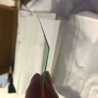 Feuille de verre flotté trempé transparent ultra-mince de 0,5 mm d'épaisseur pour mur-rideau et usage industriel