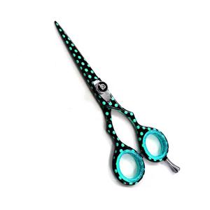 Ciseaux de coiffeur enduits de papier de fantaisie de la meilleure qualité Ciseaux de coupe de cheveux à manche en acier avec vis réglable Repose-doigt Utilisation de beauté - Product Image 1