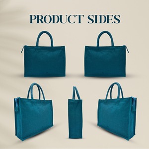 Vente en gros de sacs à main en jute haut de gamme fermeture à glissière poignée en ruban logo personnalisable taille durable élégant pour les achats écologiques - Product Image 2