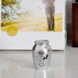 Urnes funéraires personnalisées pour la chasse au cerf, en acier inoxydable, durables, décoratives, gravées, taille personnalisée, pour cendres humaines adultes, couleur argent - Product Image 5