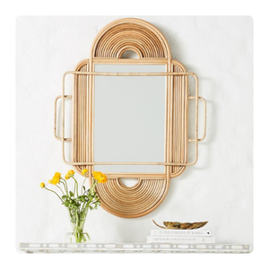 ESPEJO DE RATÁN DE ALTA CALIDAD DE LUJO, HERMOSA DECORACIÓN DEL HOGAR 100% NATURAL ECOLÓGICO PARA HABITACIONES DE ESTILO TROPICAL - Product Image 2