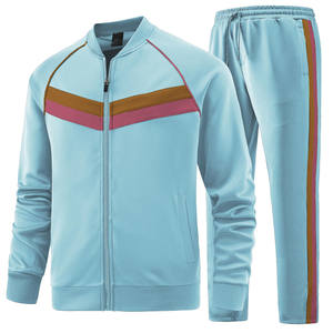 Survêtements lavés à l'acide survêtement zippé 100% coton éponge surdimensionné pour homme pantalon de survêtement évasé empilé et ensemble de fermeture éclair - Product Image 1