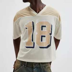 Camisetas de malla de rizo de algodón 100% para hombre con logotipo personalizado, ropa estampada de manga corta de secado rápido con características ligeras, tarifa al por mayor - Product Image 5