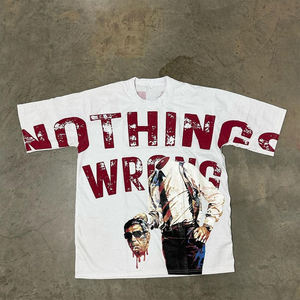 Streetwear personnalisé Boxy T-shirts vierges O Neck Heavyweight Cotton DTG Graphic Printed French Terry Tees for Mens Fashion - Product Image 2