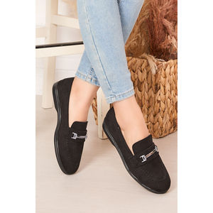 Zapatos Mocasines Negros de Gamuza con Hebilla - Product Image 3