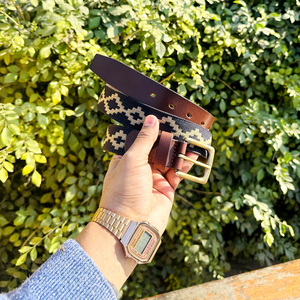 Ceinture de polo en sangle 2025 sur mesure pour hommes et femmes Style décontracté avec languette en cuir véritable ceinture en cuir recyclé - Product Image 6