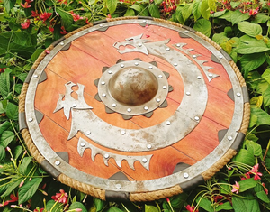 Bouclier en bois Viking authentique Bouclier de déguisement de Dieu Halloween. - Product Image 3