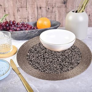 Lead-Free Antique Glass Beaded Decorative Placemat Heat Resistant <b>Mats</b> in <b>Blue</b> Ivory for Center <b>Table</b> or Side Inclusions - Product Image 3