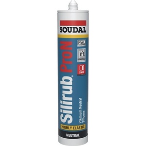 Sellador de Silicona 300ml Negro SOUDAL Pro N, Impermeable, Duradero, Fácil de Aplicar - Product Image 1