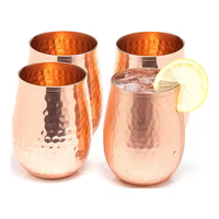 Meilleures ventes : Coffret cadeau de bière écologique en acier inoxydable 200 ml, Nouveauté : Gobelet en cuivre martelé antique, Verres à bière simples