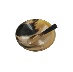 Cuencos para servir cuernos de búfalo pulidos a mano, diseño tradicional de alta calidad para espuma de Palma, afeitado de alimentos pulidos para múltiples - Product Image 1