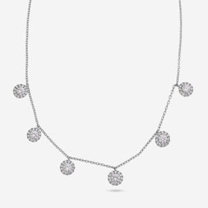 92.5 Silver <b>Necklace</b> with Diamond Ball Shape for Wedding Occasions-188865 - Product Image 1