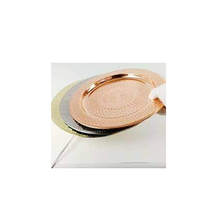 Placa de cargador de cobre moderna Patrón de plato de metal redondo para cocina Caja marrón gratis Tamaño de embalaje Personalización para fiestas - Product Image 4