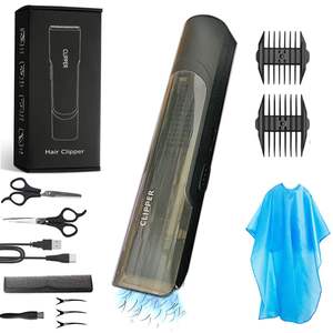 Kit de Corte de Cabello Inalámbrico Impermeable IPX7, Cortadora de Cabello con Aspiradora para Niños y Hombres, Gran Espacio de Almacenamiento, Acero Inoxidable, USB - Product Image 3