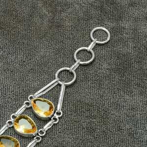 Citrine 925 plata esterlina pulsera hecha a mano elegante fiesta joyería regalo para mujeres cristiano mamá - Product Image 5