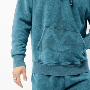 Sweat à capuche de sport 100% coton de haute qualité pour hommes, coupe carrée, lavé à la pierre, graphique court surdimensionné, polaire d'hiver, teint uni - Product Image 3