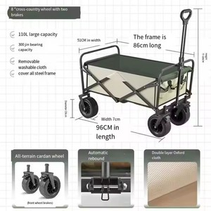 Xe đẩy đa năng, dung tích lớn, gấp gọn, di động, dùng cho vườn, ngoài trời, cắm trại, du lịch, hỗ trợ OEM - Product Image 2