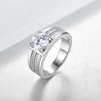18K oro blanco 925 anillo de plata VVS laboratorio cultivado diamante IGI certificado clásico compromiso anillo de bodas para mujeres para aniversario