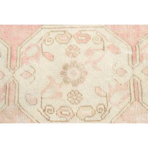 พรมตุรกีขนาด 3x9.4 ฟุต ลายดอกไม้สีชมพู พรมวินเทจทำจากขนสัตว์ - Product Image 5