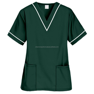 Cuello en V Personalizar OEM Logo Bordado Enfermera Médico Uniforme de enfermería Elástico Hospital Elegante Mujeres Scrub Set - Product Image 6