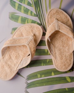 รองเท้าแตะผ้าใยบวบธรรมชาติ2025บัวสีน้ำเงินเป็นมิตรกับสิ่งแวดล้อมคุณสามารถสวมใส่ในร่มและกลางแจ้ง - Product Image 2