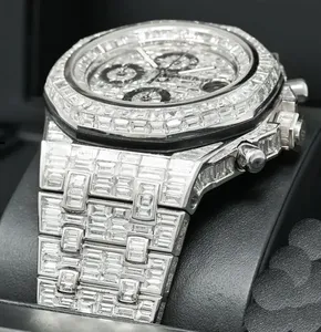 Reloj de cuarzo Hip Hop de acero inoxidable Premium con diamantes de moissanita Reloj de joyería elegante para hombre - Product Image 3