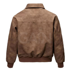 Veste en cuir pour homme, style motard, à capuche, logo sur le devant, en toile, vente en gros, design luxueux, cuir souple, vente chaude - Product Image 2