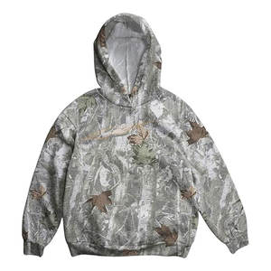 Sudadera con capucha de camuflaje unisex con hombros caídos, Jersey holgado de manga larga con capucha, sudadera suave de estilo Vintage para uso diario, color caqui - Product Image 1