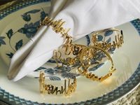 Anneau de serviette en métal avec calligraphie Bismillah, décoration de table islamique, élégant accessoire de table musulman pour les événements de l'Aïd, du Ramadan et des mariages