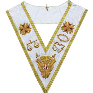 Régalia maçonnique, officiers maîtres, ASSR, Rite écossais, collier maçonnique, service personnalisé OEM et ODM - Product Image 5