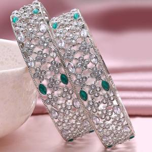 Brazaletes de plata AD inversa de estilo étnico moderno, joyería de moda chapada en plata de latón de lujo para la religión ortodoxa - Product Image 3