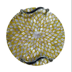 Bandeja de Servicio de Lujo Hecha a Mano con Incrustaciones de Conchas Marinas, con Auténtica Incrustación de Nácar Hecha a Mano en India - Product Image 2