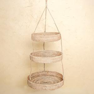 <b>Rattan</b> kitchen <b>storage</b> baskets handweave hanging basket fruit & vegetable container organizer - Product Image 5