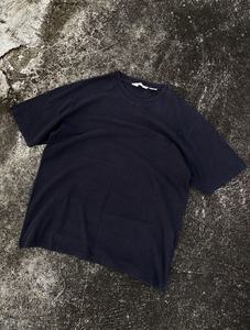 T-shirt ample de haute qualité pour homme, respirant, style rétro, coupe carrée, manches longues, coupe courte, tricoté, 100% coton. - Product Image 2