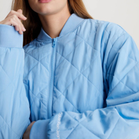 Chaqueta Bomber de poliéster de mejor diseño 2025 para mujer, ropa de calle de invierno de talla grande, cuello levantado, cremallera teñida lisa, transpirable