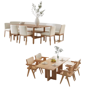 Offre spéciale Ensemble de salle à manger en bois écologique Ensemble de table à manger pour meubles de salle à manger avec de nombreuses chaises fabriquées en Indonésie - Product Image 3