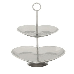 Support à gâteau rond avec finition argentée, design martelé, pour fêtes d'anniversaire, finition personnalisée, pour usage domestique ou hôtelier - Product Image 5