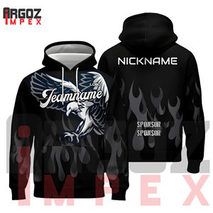 Sudadera con capucha personalizada clásica para hombre de MOQ bajo 100% poliéster con logotipo de mascota sublimado diseño de animales para ropa de invierno informal - Product Image 1