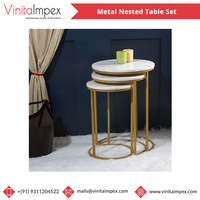 Grossiste propose un ensemble de tables gigognes modernes en métal doré – Qualité supérieure – Tables basses et tables d'appoint pour salon
