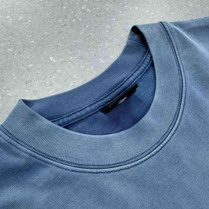 T-shirt personnalisé lourd 100% coton sérigraphie délavée au soleil avec lavage à l'acide broderie chenille - Product Image 5