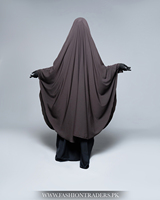 Khimar Hijab respirant monocouche à manches longues avec rabat, marron, en polyester léger, modeste, fait main, dernière collection, qualité supérieure, vente en gros OEM